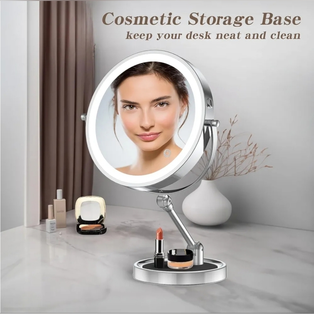 9" led makeup mirror double sided magnifying - Picture 4 of 8